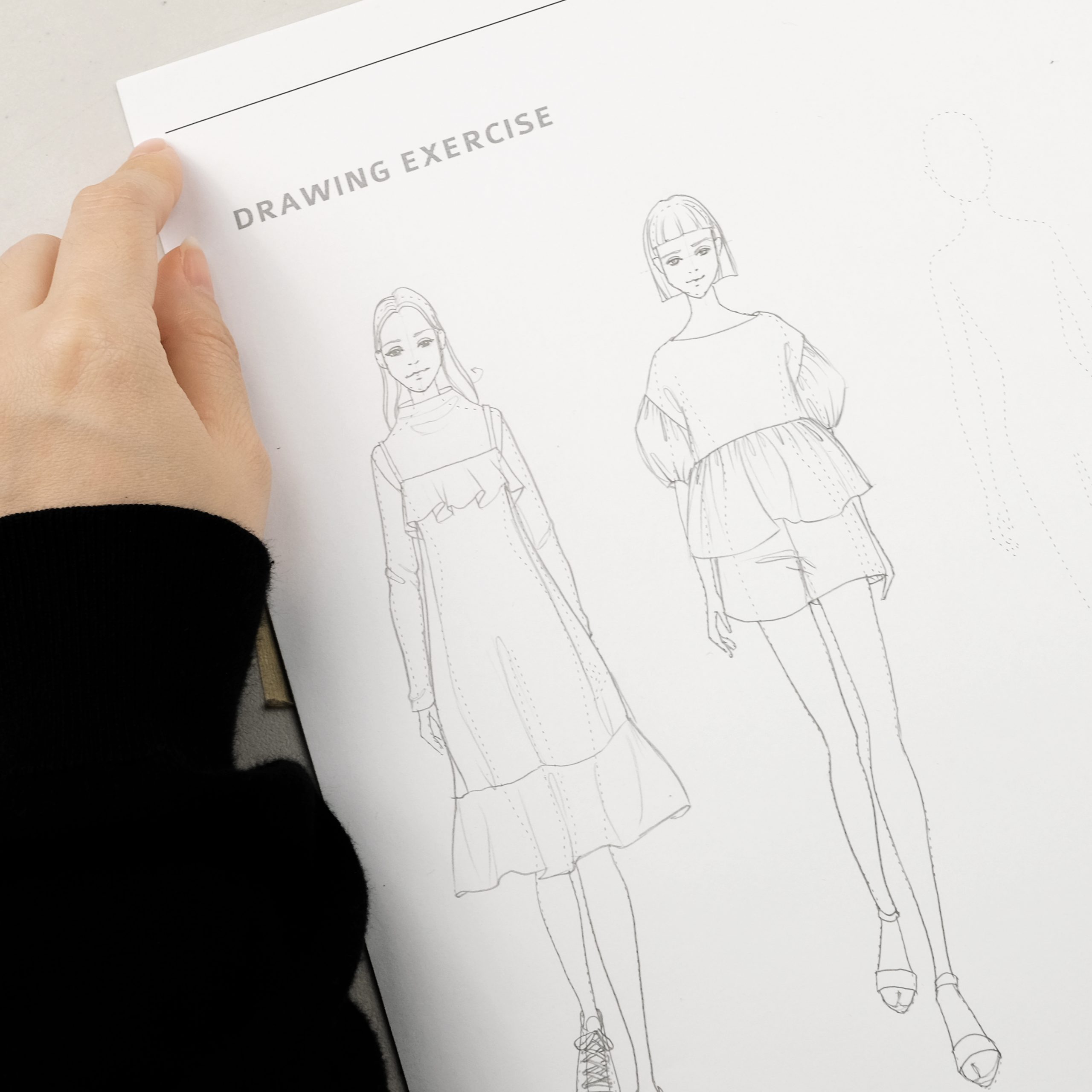 Fashion-sketch-drawing-excersice-girl-tamplate-4-MKLAV-Fashion-Course